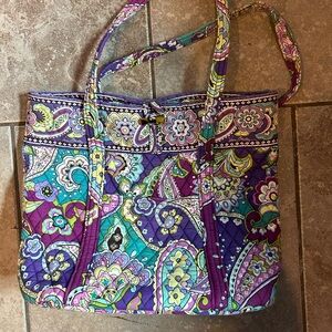 Vera Bradley Purple Heather Paisley Tote Bag